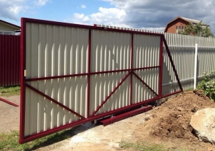 Ворота откатные с ручным управлением - пример 14 фото цена под ключ